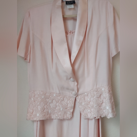 Vintage Wild Rose 2-piece Dress and Jacket Set, Size 10 - Picture 6 of 13